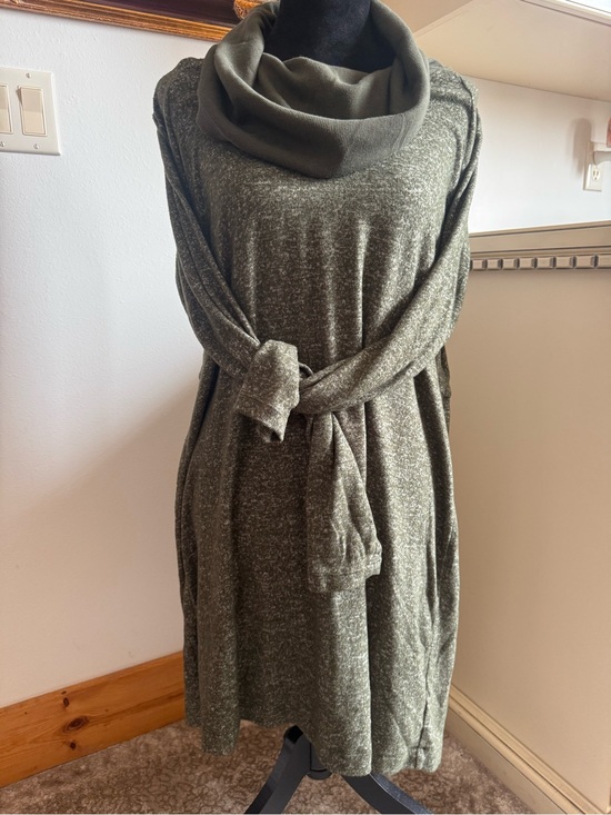 CAbi Dresses & Skirts - Olive Green Cowl Neck Long-Sleeve Dress CAbi Solace Size L